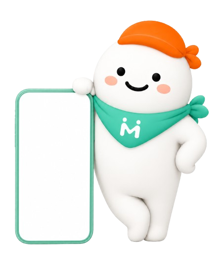MonMate mascot holding a phone